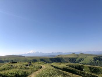 Scenic view of landscape against clear sky