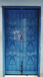 Closed door of building