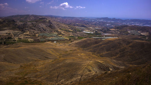 High angle view of landscape against sky