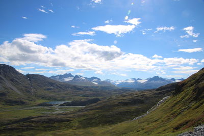 Scenic view of mountains against sky