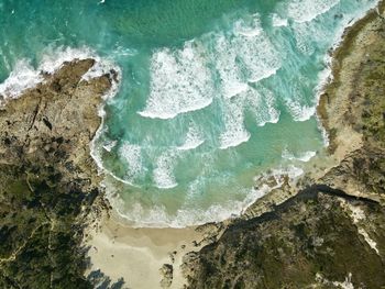 High angle view of beach