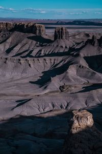 Aerial view of rock formations