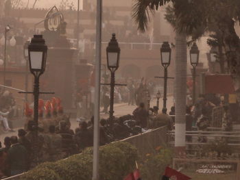 Panoramic view of people in city