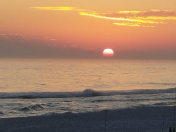 Scenic view of sea during sunset