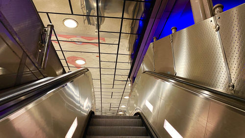 Low angle view of escalator