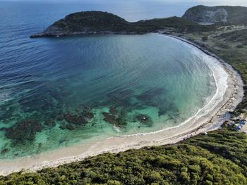 High angle view of sea against sky