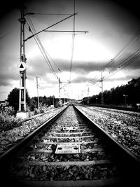 Railroad track at sunset