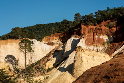 Scenic view of mountains against clear sky