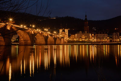 Illuminated city at night