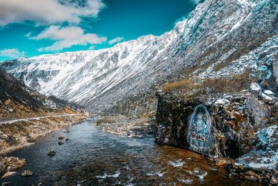 Scenic view of mountains against sky