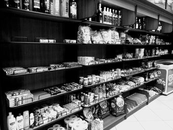 View of market stall in store