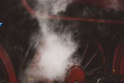 Close-up of smoke emitting from machine