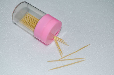 Close-up of toothpicks