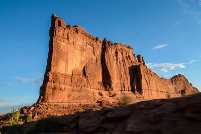 Low angle view of rock formation