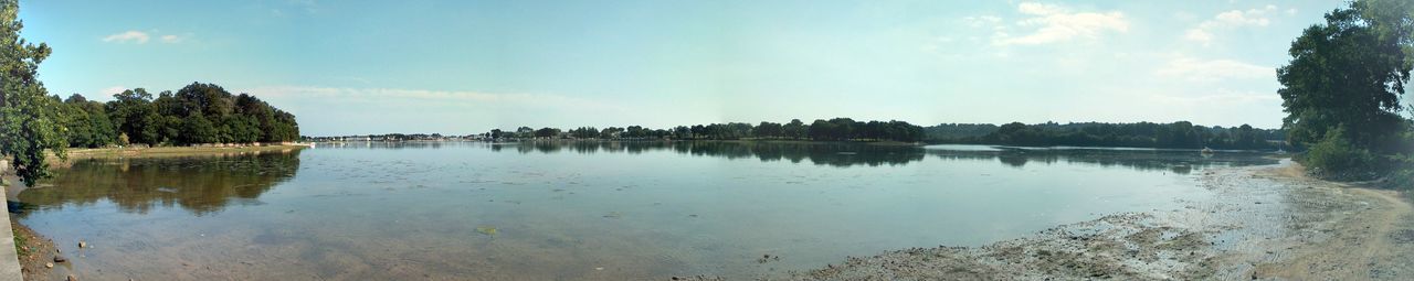 Panoramic shot of calm lake against trees