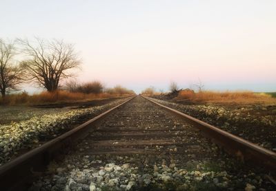 Railroad track at sunset