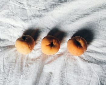 High angle view of eggs on table