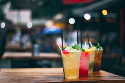 Close-up of drink on table in restaurant
