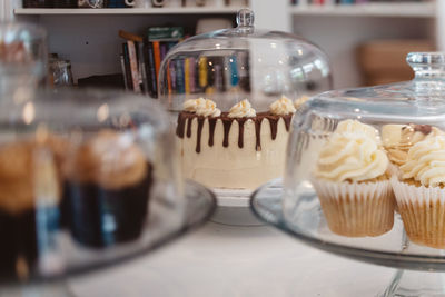 Close-up of cupcakes on table