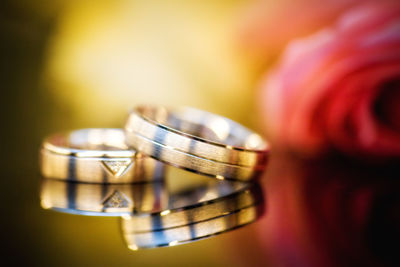 Close-up of wedding rings 