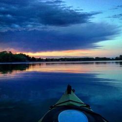 Reflection of clouds in calm lake