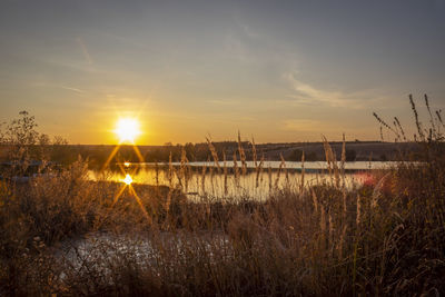 Scenic view of sunset against sky