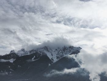 Low angle view of mountains against sky