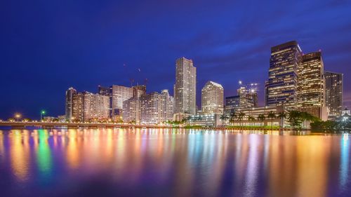 Illuminated city at night