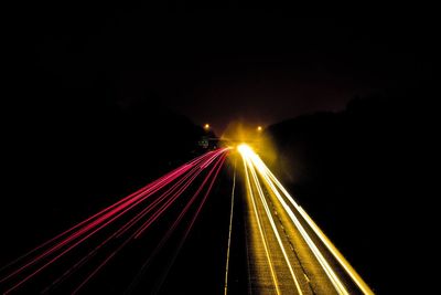 Blurred motion of road at night