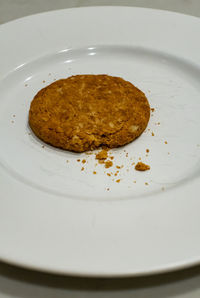 High angle view of breakfast served in plate