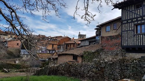 Low angle view of buildings against sky