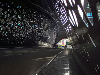 View of illuminated tunnel