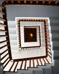 Directly below shot of spiral staircase