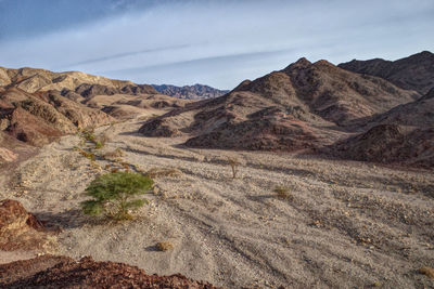 Scenic view of wadi in the desert 