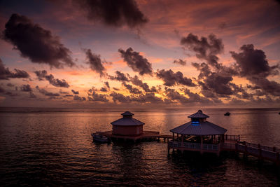 Sunrise over a dock in grand cayman
