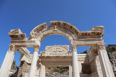 Temple of hadrian in ancient ruins city of ephesus, turkey