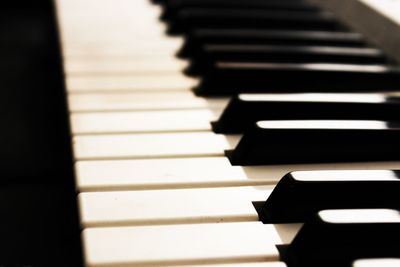 Close-up of piano keys