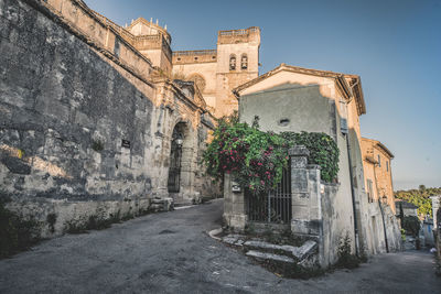 Exterior of historic building against sky