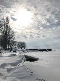 Scenic view of snow covered landscape