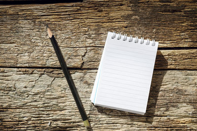 High angle view of pen on table