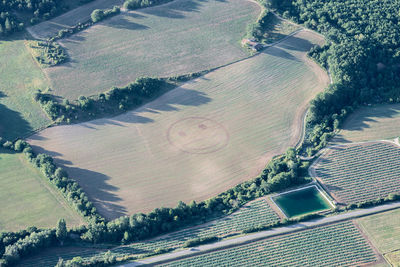 High angle view of agricultural field