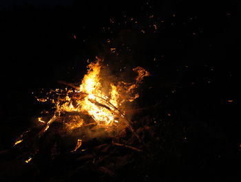View of fire in the dark