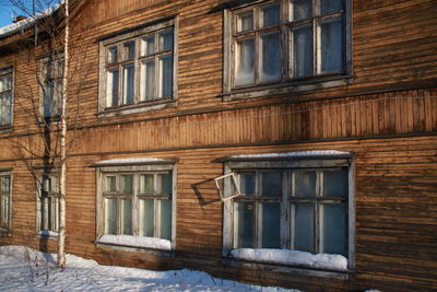 Exterior of house during winter