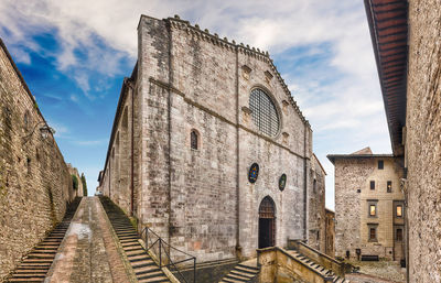 Low angle view of historic building against sky