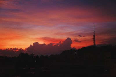 Scenic view of dramatic sky during sunset