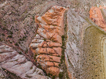 High angle view of rock