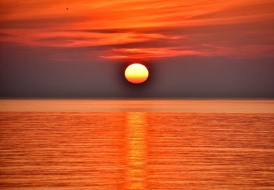 Sunrise over the baltic sea in gdynia