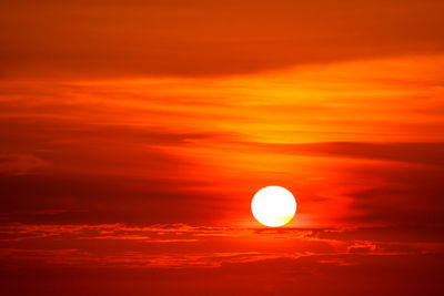 Scenic view of dramatic sky during sunset