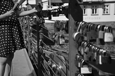 Panoramic shot of people standing at store
