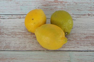 High angle view of fruits on table